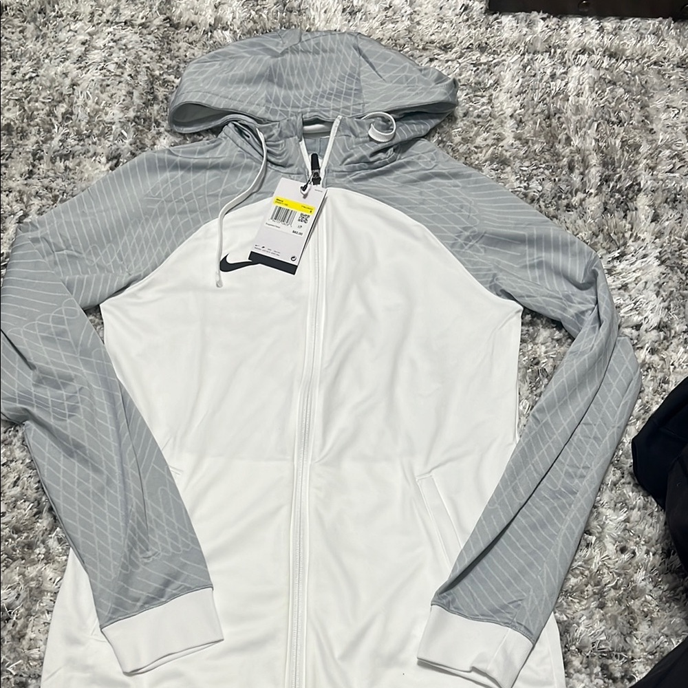 Nike White and Gray Hoodie